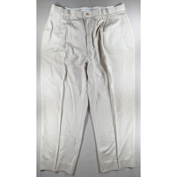 Tommy Bahama Other - Tommy Bahama Relax Mens 40 Silk Cotton Pleated Dress Pants Beige Khaki 40x28